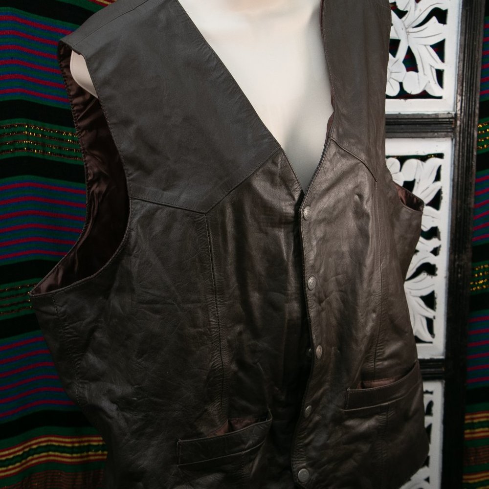 Leather Button up Sleeveless top